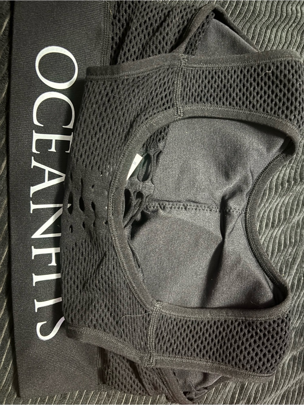 Ocean Fashion Black Mesh Sports Bra